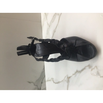 Pre-owned Balenciaga Leather Sandals In Black