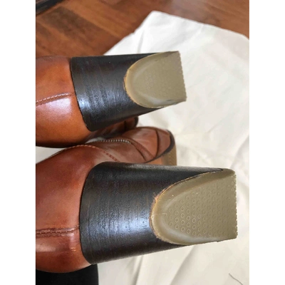 Pre-owned Dries Van Noten Leather Boots In Camel