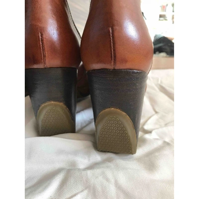 Pre-owned Dries Van Noten Leather Boots In Camel