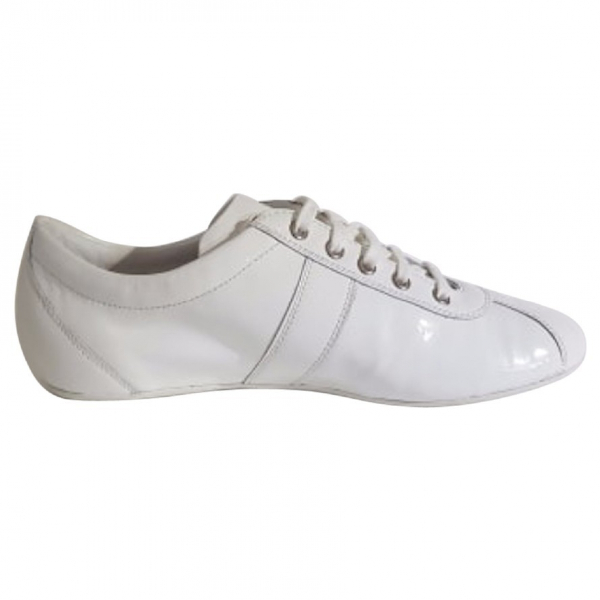 white patent trainers