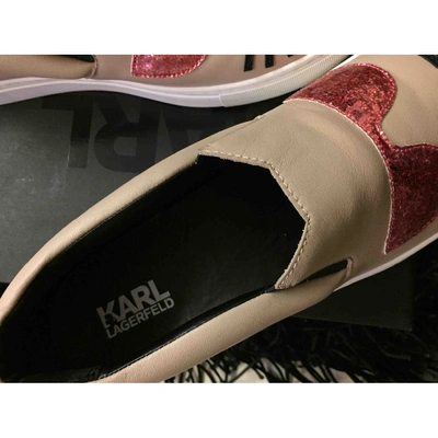 Pre-owned Karl Pink Leather Trainers