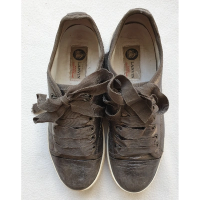Pre-owned Lanvin Leather Trainers In Metallic