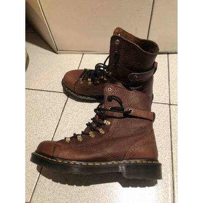Pre-owned Dr. Martens' Brown Leather Ankle Boots