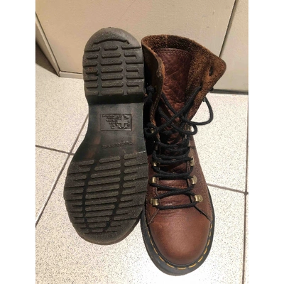 Pre-owned Dr. Martens' Brown Leather Ankle Boots