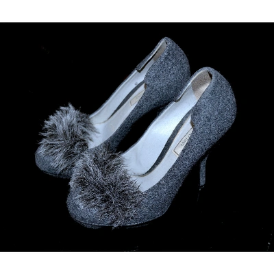 Pre-owned Nina Ricci Cloth Heels In Grey