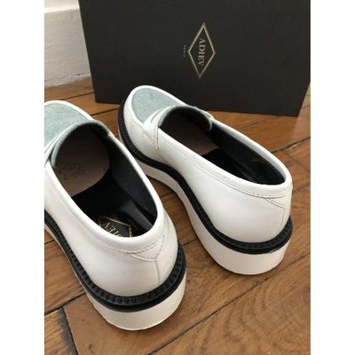 Pre-owned Adieu White Leather Flats