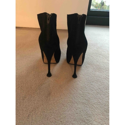 Pre-owned Brian Atwood Ankle Boots In Black