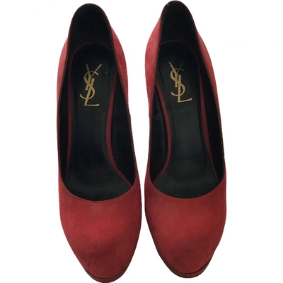 Pre-owned Saint Laurent Heels In Red