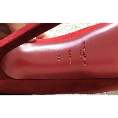 Pre-owned Saint Laurent Heels In Red