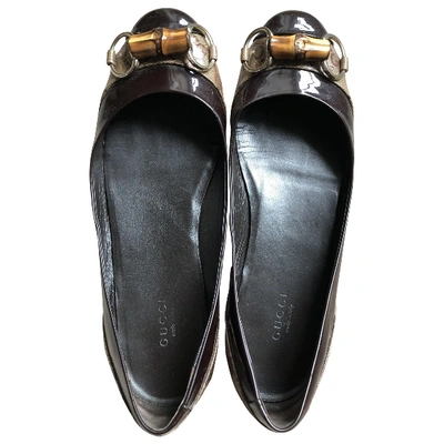 Pre-owned Gucci Patent Leather Ballet Flats
