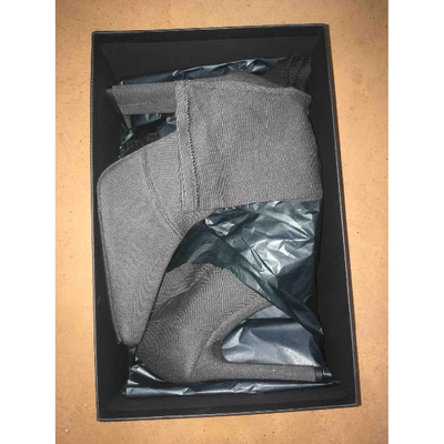 Pre-owned Yeezy Black Leather Ankle Boots