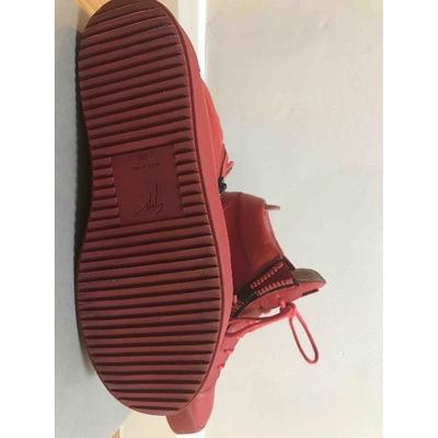 Pre-owned Giuseppe Zanotti Nicki Leather Trainers In Red