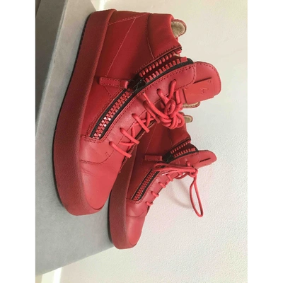 Pre-owned Giuseppe Zanotti Nicki Leather Trainers In Red