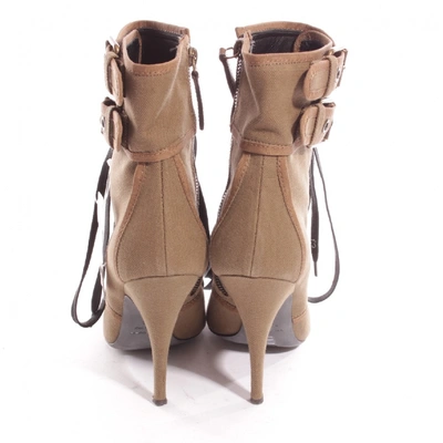 Pre-owned Giuseppe Zanotti Green Cloth Ankle Boots
