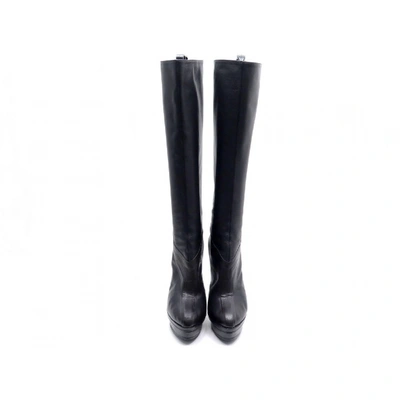 Pre-owned Saint Laurent Black Leather Boots