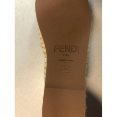 Pre-owned Fendi Cloth Espadrilles In Beige