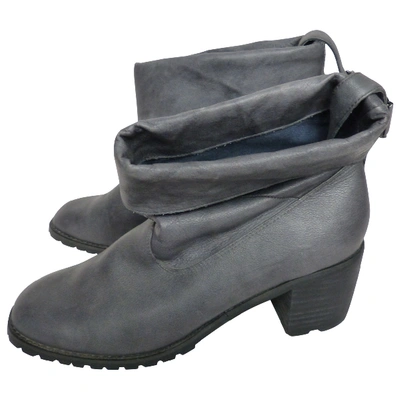 Pre-owned Mellow Yellow Leather Ankle Boots In Grey