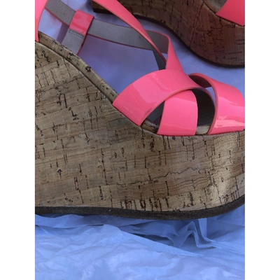 Pre-owned Casadei Patent Leather Sandals In Pink