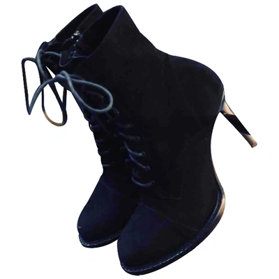 Pre-owned Ann Demeulemeester Black Suede Ankle Boots
