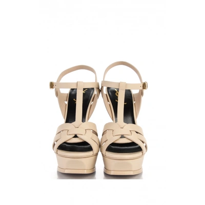 Pre-owned Saint Laurent Tribute Leather Sandal In Other