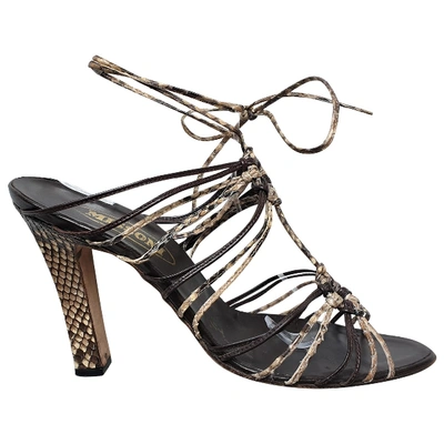 Pre-owned Missoni Brown Python Sandals