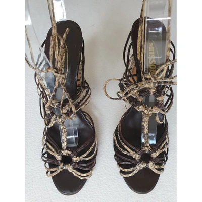 Pre-owned Missoni Brown Python Sandals