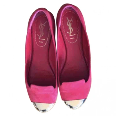 Pre-owned Saint Laurent Ballet Flats In Red