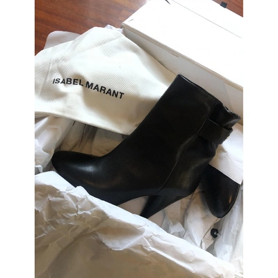 Pre-owned Isabel Marant Lileas Leather Ankle Boots In Black