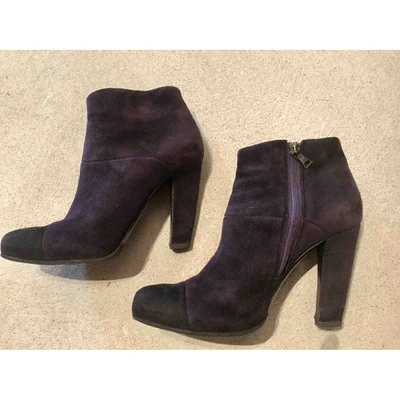 Pre-owned Prada Ankle Boots In Purple