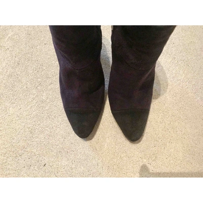 Pre-owned Prada Ankle Boots In Purple