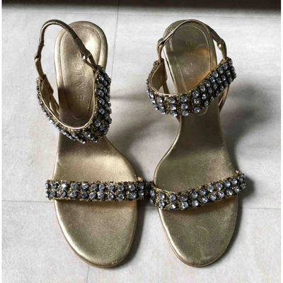 Pre-owned Celine Leather Sandals In Gold