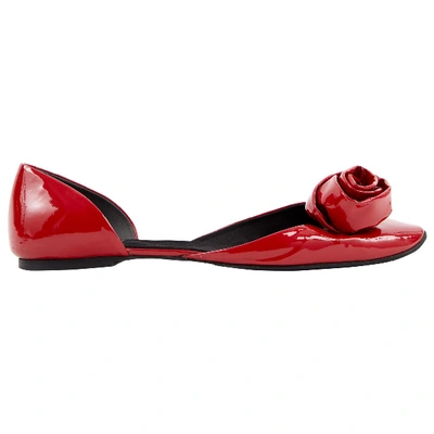 Pre-owned Roger Vivier Red Patent Leather Ballet Flats