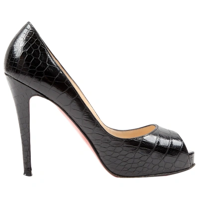 Pre-owned Christian Louboutin Very Privã© Leather Heels In Black