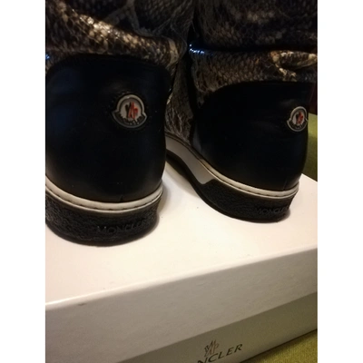 Pre-owned Moncler Black Leather Trainers