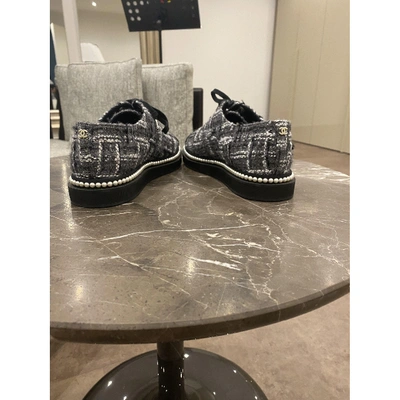 Pre-owned Chanel Tweed Lace Ups