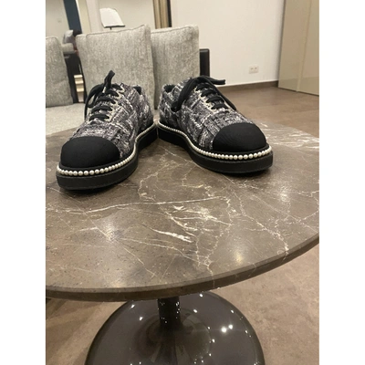 Pre-owned Chanel Tweed Lace Ups