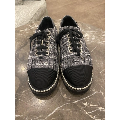 Pre-owned Chanel Tweed Lace Ups