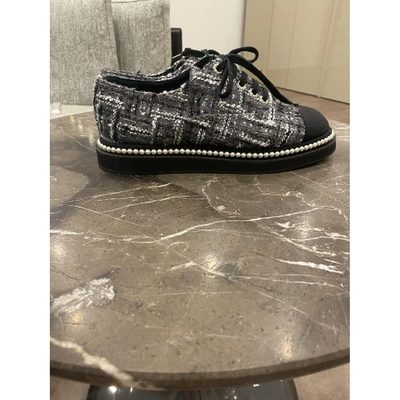 Pre-owned Chanel Tweed Lace Ups