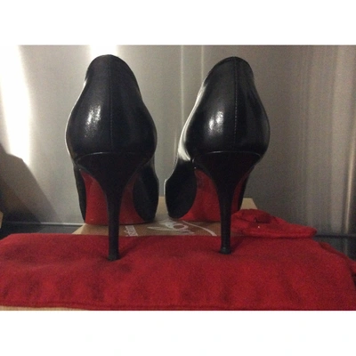 Pre-owned Christian Louboutin Very Privé Leather Heels In Black