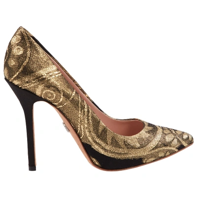 Pre-owned Aruna Seth Cloth Heels In Gold