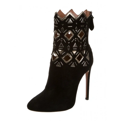 Pre-owned Alaïa Black Suede Ankle Boots