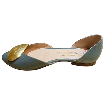 Pre-owned Rupert Sanderson Leather Ballet Flats In Green