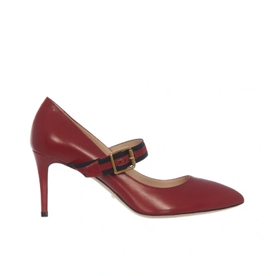 Pre-owned Gucci Sylvie Leather Heels In Red