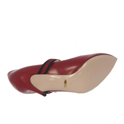 Pre-owned Gucci Sylvie Leather Heels In Red