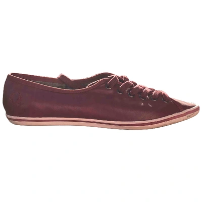 Pre-owned Fred Perry Burgundy Leather Trainers