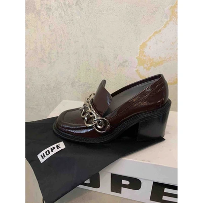 Pre-owned Hope Brown Patent Leather Heels