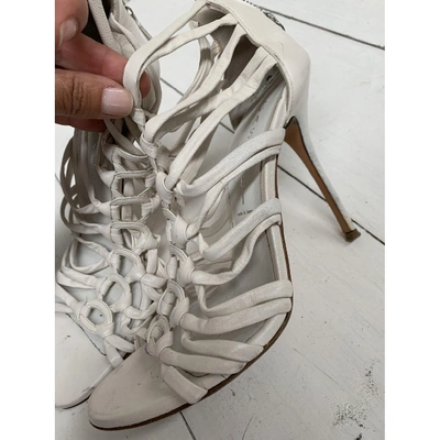 Pre-owned Casadei Leather Sandals In White
