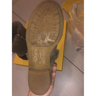 Pre-owned Fendi Snow Boots In Khaki