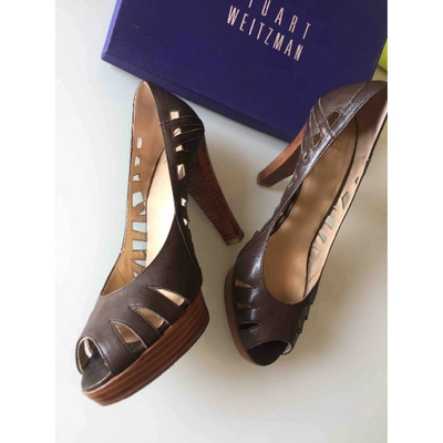 Pre-owned Stuart Weitzman Leather Heels In Brown