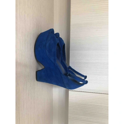 Pre-owned Celine Sandal In Blue